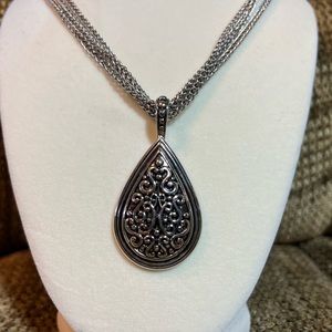 Lia Sophia necklace with triple chain & pendant